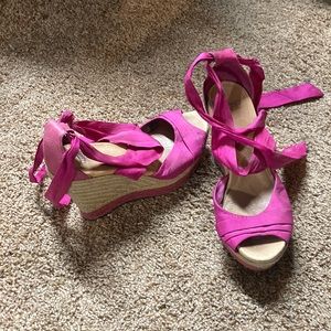 Ugg ribbon strap wedges